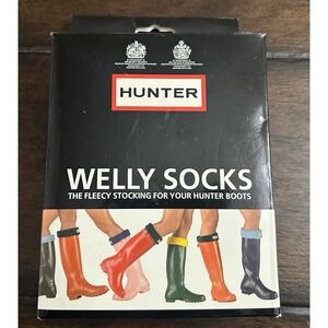NEW Hunter Kids Original Boot Sock Charcoal Welly Fleece 4-6 Unisex Cozy  Socks